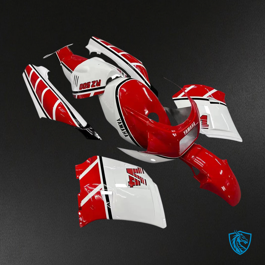 Yamaha RZV-RD500 (1985-1987) White & Red - MERGEment Motorcycle Fairings Kit
