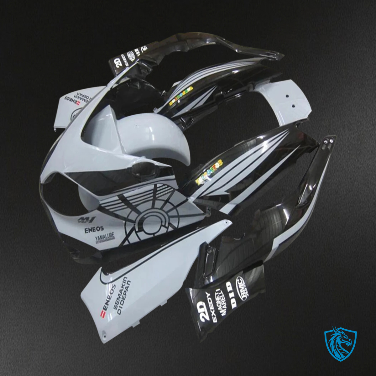 Yamaha T-Max (2001-2007) Black, White & Gray Fairing Kit - Aftermarket ABS Bodywork