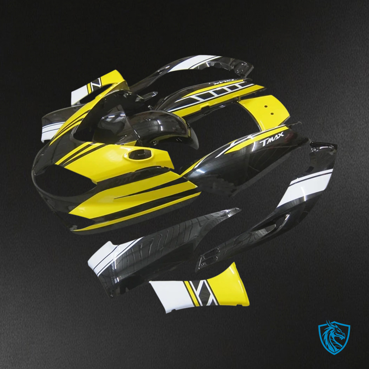 Yamaha T-Max (2001-2007) Black, Yellow & White - Custom ABS Fairing Set
