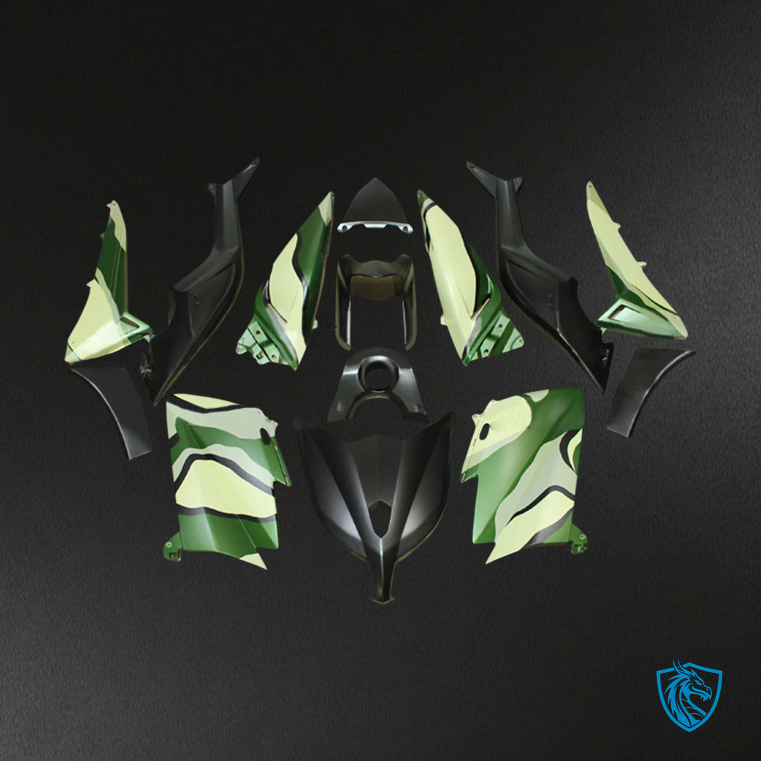 Yamaha T-Max TMAX530 (2012-2014) Army Green & Black - Custom ABS Fairing Set