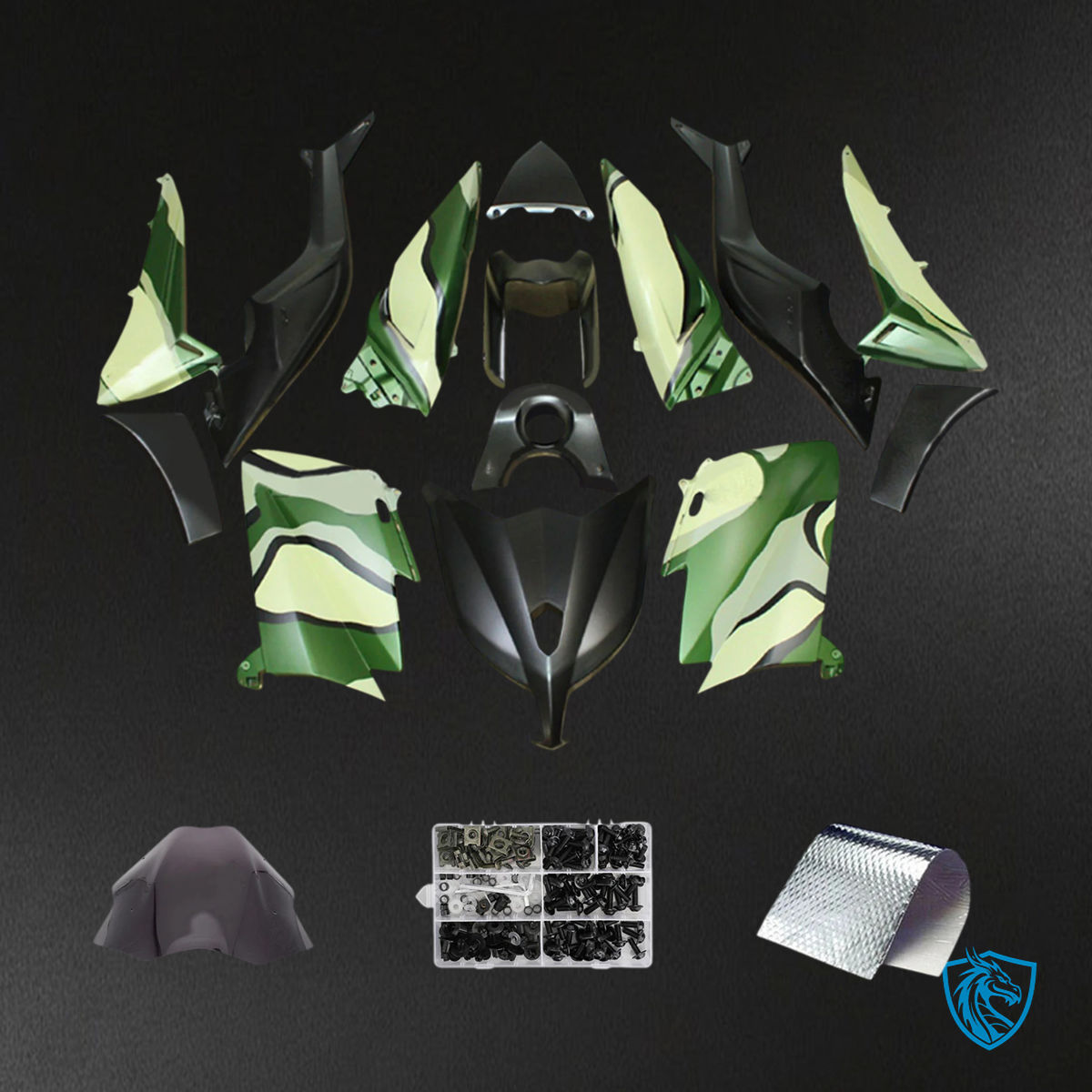 Yamaha T-Max TMAX530 (2012-2014) Army Green & Black - Custom ABS Fairing Set