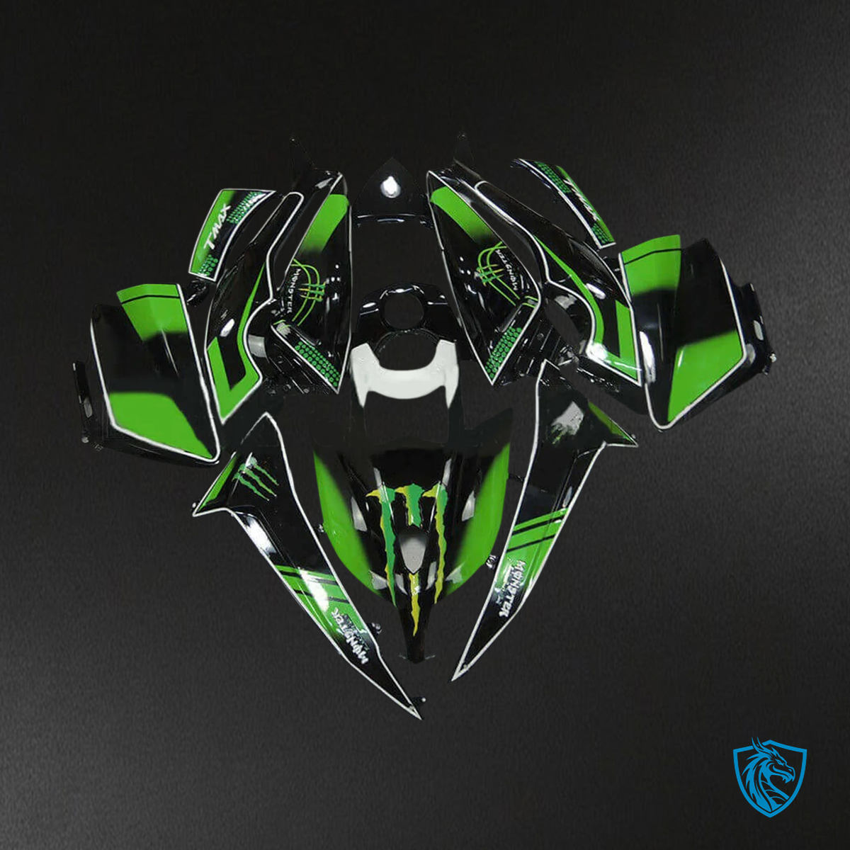Yamaha T-Max TMAX530 (2012-2014) Black & Green Fairing Kit | ABS Bodywork