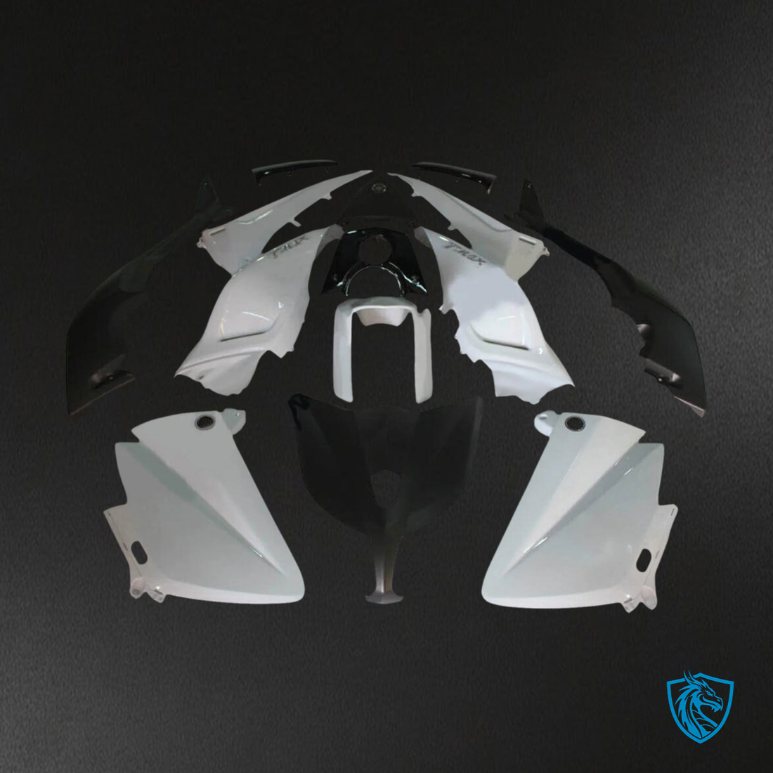 Yamaha T-Max TMAX530 (2012-2014) Black & White Fairing Kit - Aftermarket ABS Bodywork