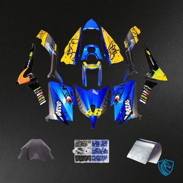 Yamaha T-Max TMAX530 (2012-2014) Blue & Yellow Cartoon - Custom ABS Fairing Set