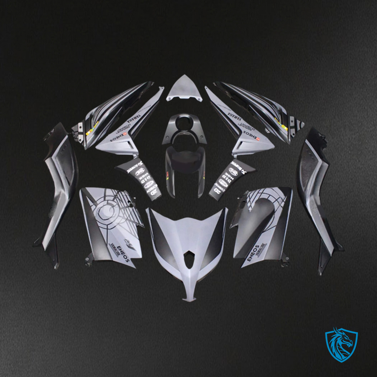 Yamaha T-Max TMAX530 (2012-2014) Matte Black & Gray Fairing Kit - Aftermarket ABS Bodywork