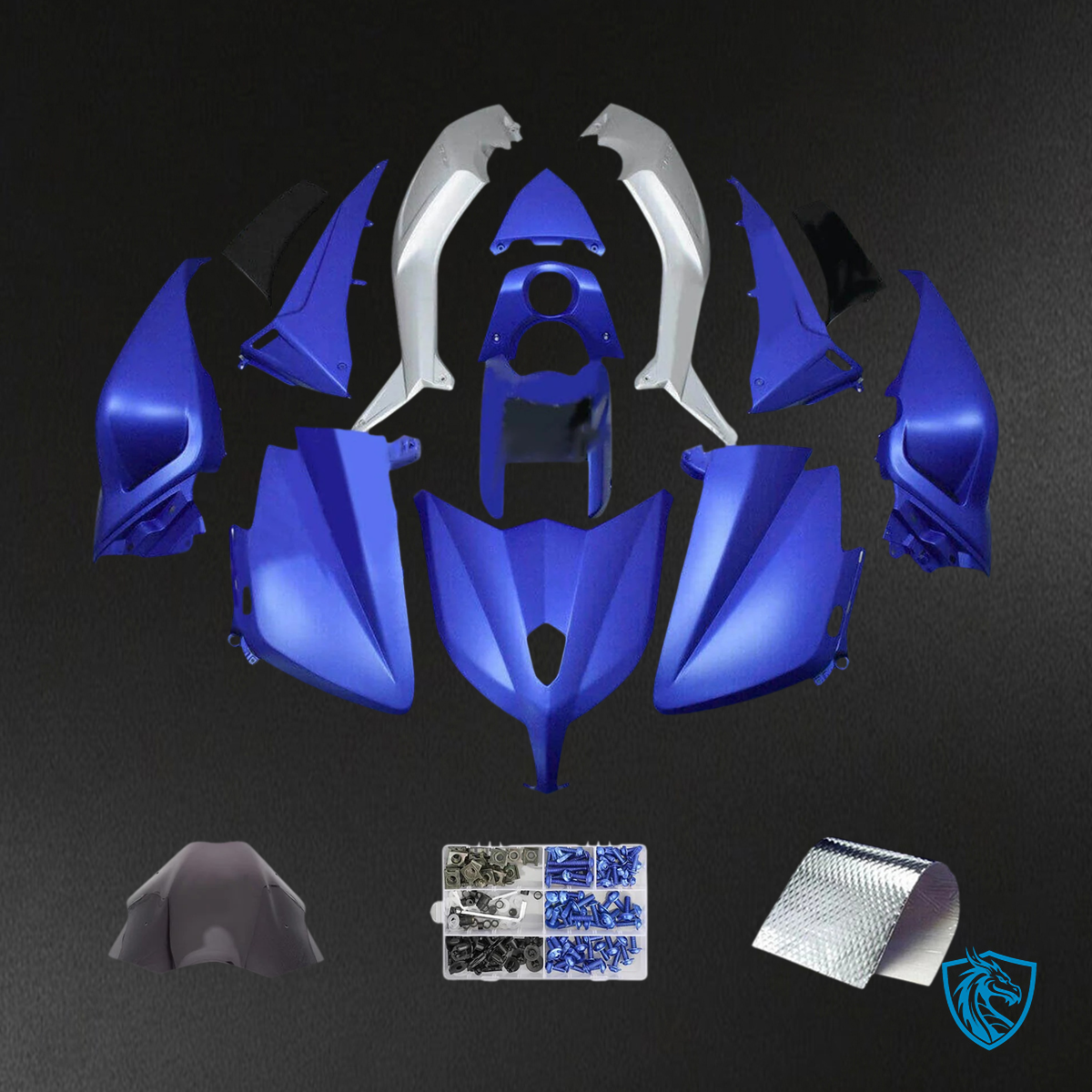 Yamaha T-Max TMAX530 (2012-2014) Matte Blue & Silver Fairing Kit - Aftermarket ABS Bodywork