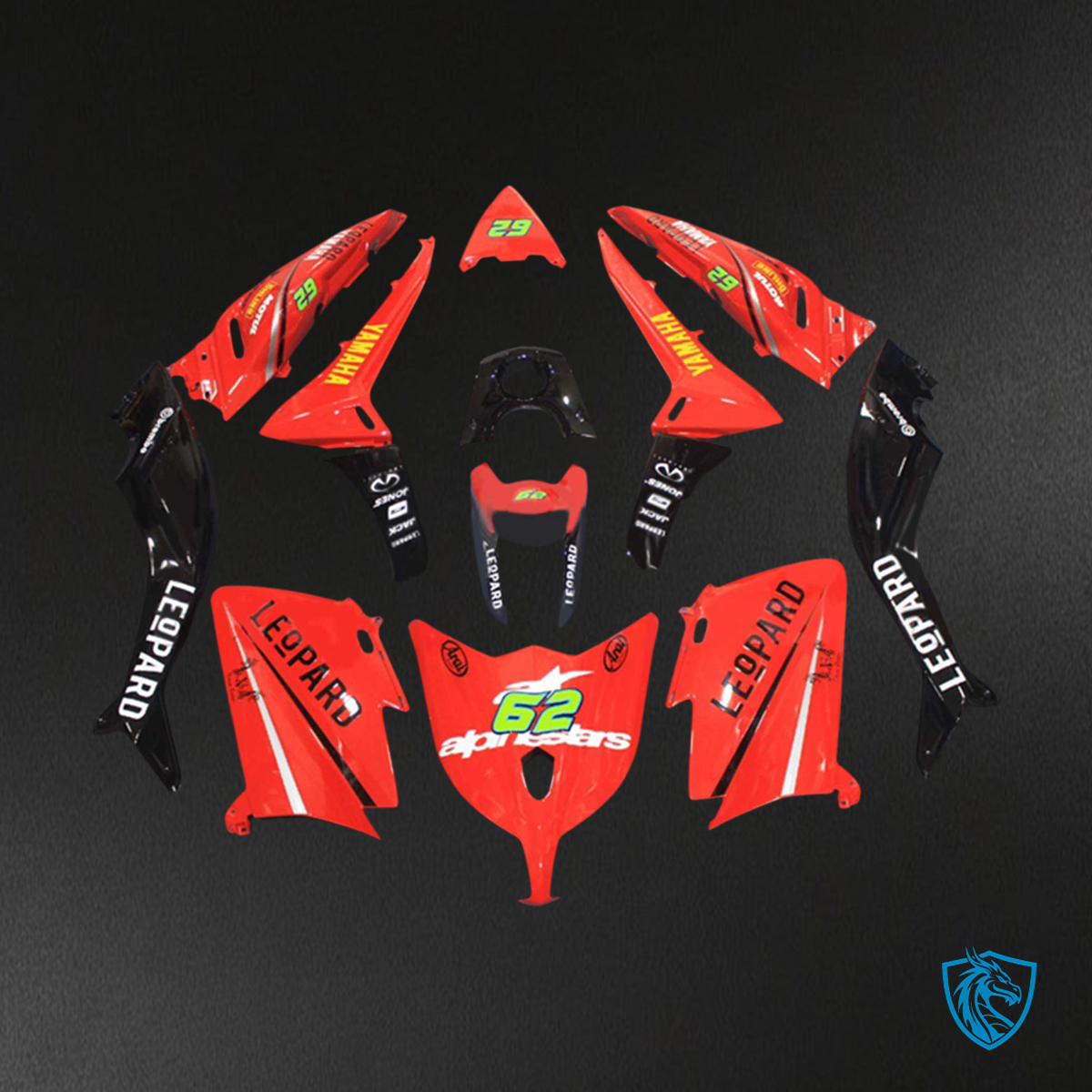 Yamaha T-Max TMAX530 (2012-2014) Orange & Black - Custom ABS Fairing Kit