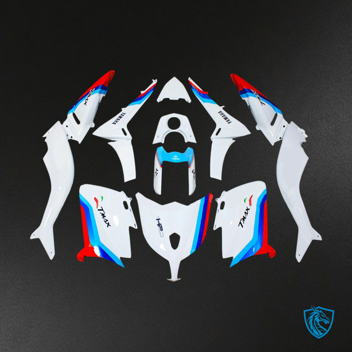 Yamaha T-Max TMAX530 (2012-2014) Red & Blue Style 2 - Custom ABS Fairing Kit