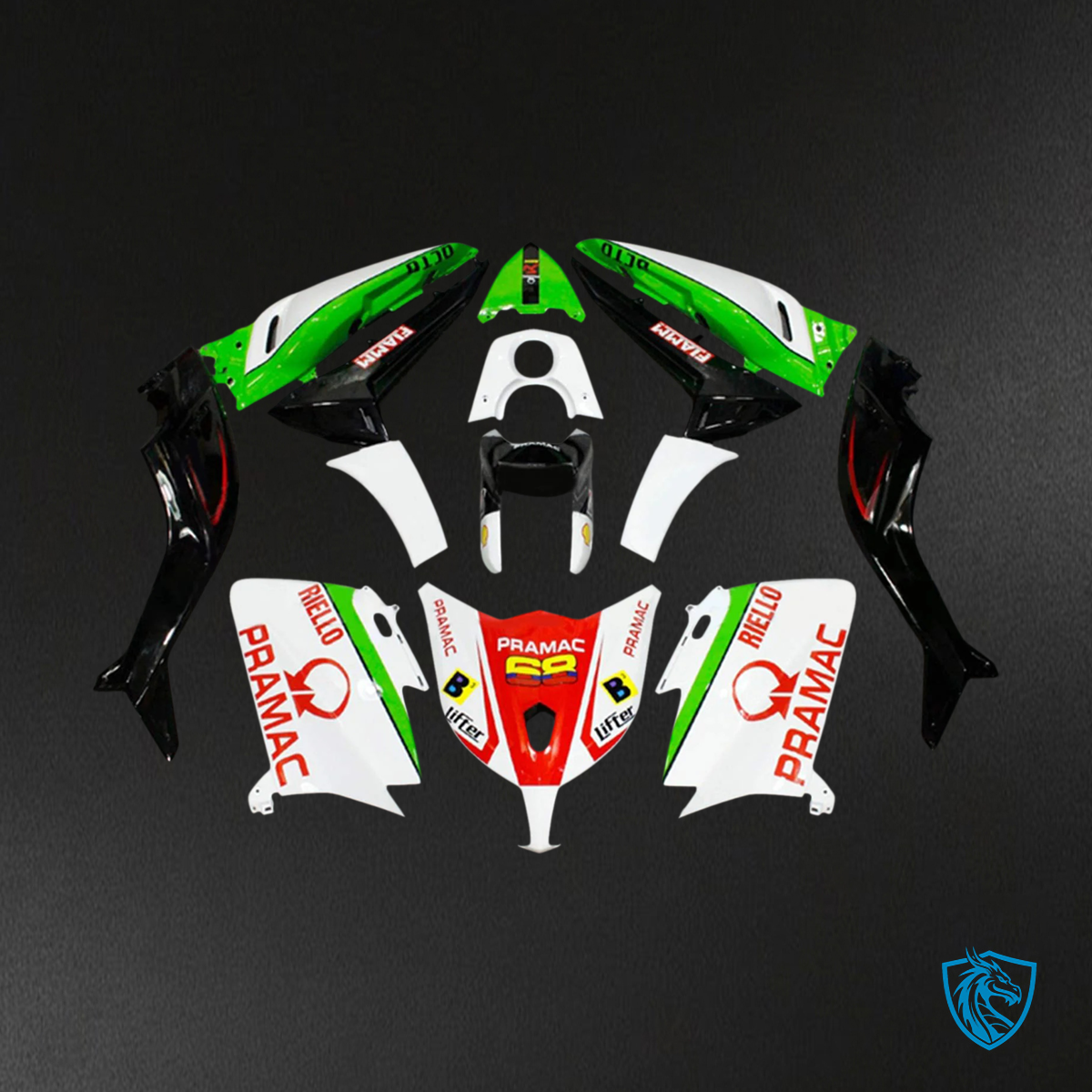 Yamaha T-Max TMAX530 (2012-2014) Red & Green Fairing Kit | ABS Bodywork