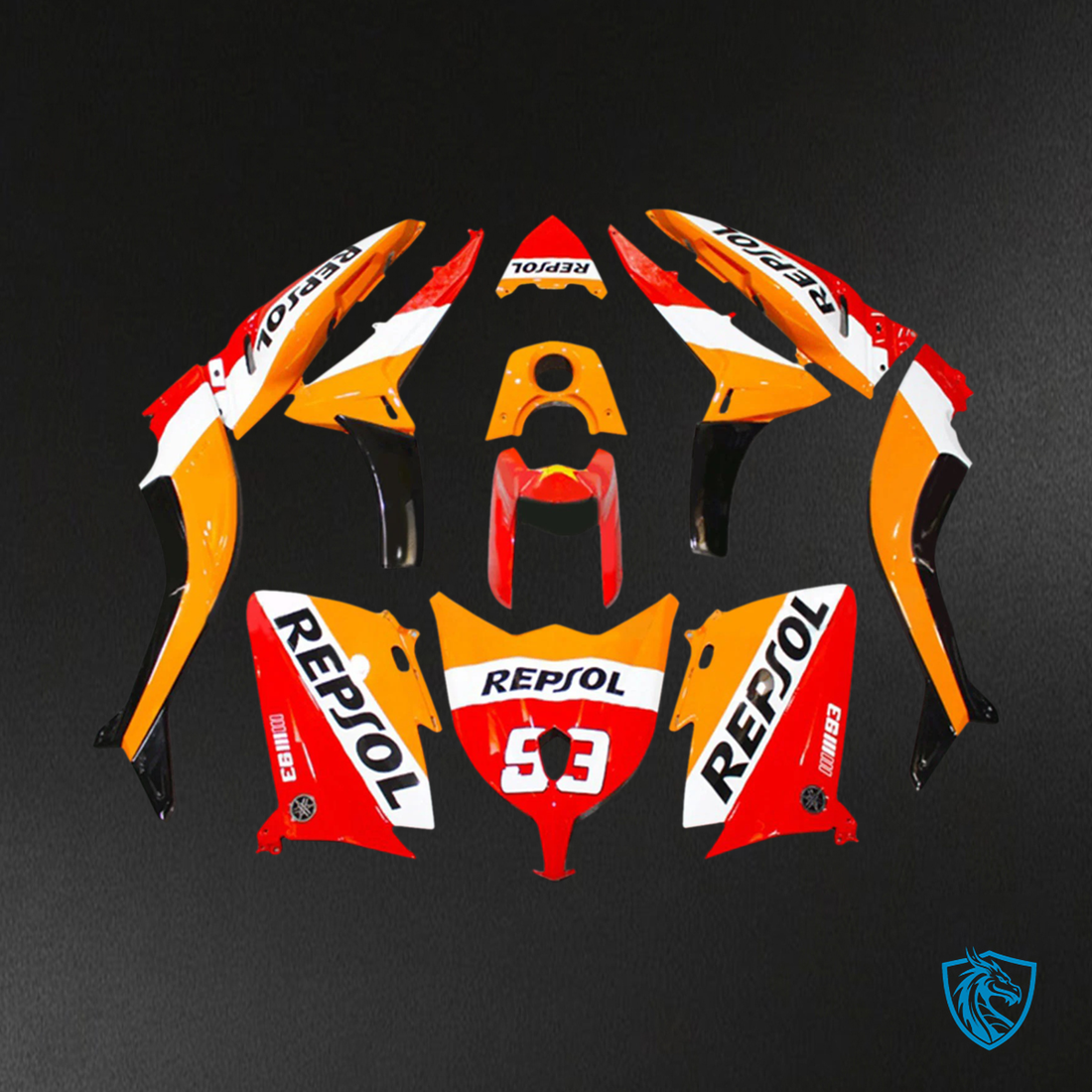 Yamaha T-Max TMAX530 (2012-2014) Red & Orange Repjol - Custom ABS Fairing Kit