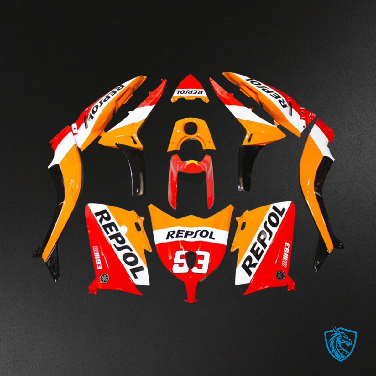 Yamaha T-Max TMAX530 (2012-2014) Red & Orange Repjol - Custom ABS Fairing Kit