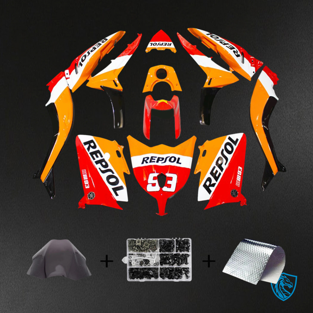 Yamaha T-Max TMAX530 (2012-2014) Red & Orange Repjol - Custom ABS Fairing Kit