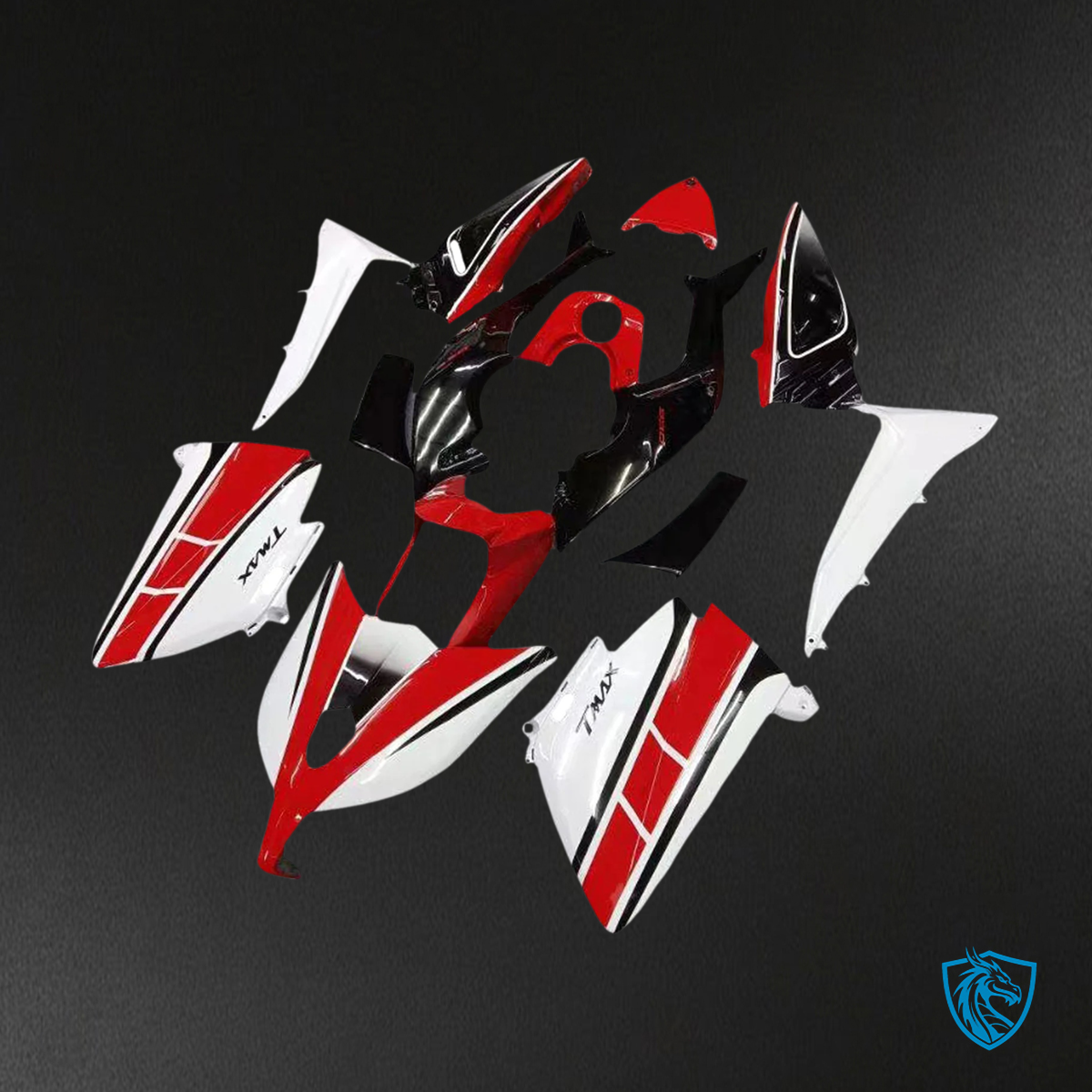 Yamaha T-Max TMAX530 (2012-2014) Red & White Style 1 Fairing Kit - Aftermarket ABS Bodywork