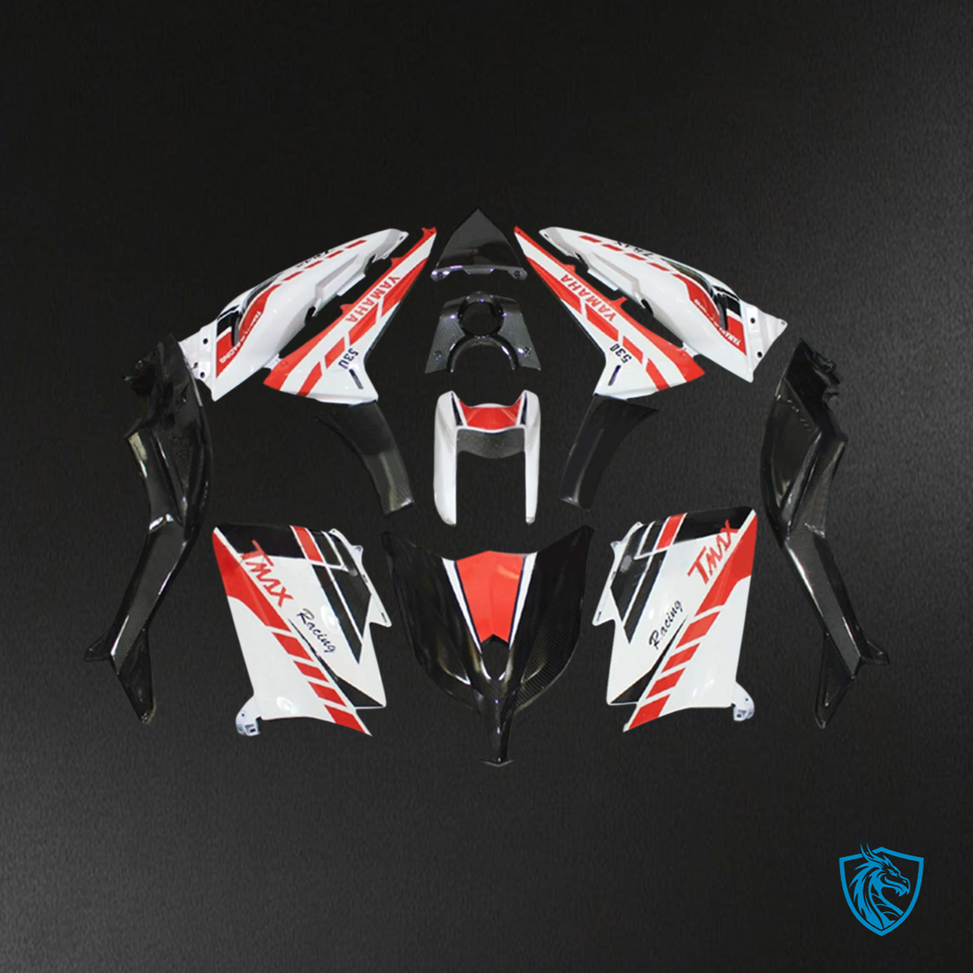 Yamaha T-Max TMAX530 (2012-2014) Red & White Style 1 - MERGEment Motorcycle Fairings Kit
