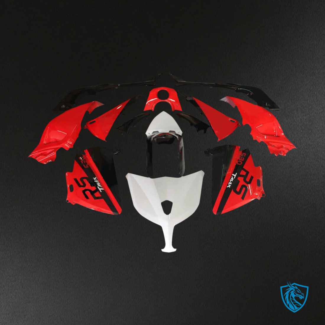 Yamaha T-Max TMAX530 (2012-2014) Red & White Style 2 - Custom ABS Fairing Kit
