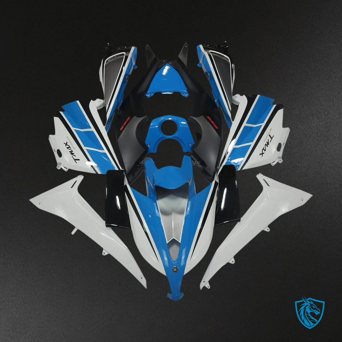 Yamaha T-Max TMAX530 (2012-2014) White & Blue - Custom ABS Fairing Kit