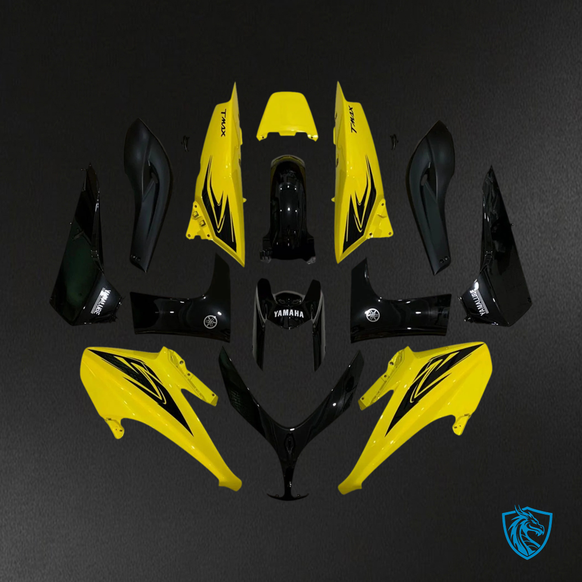 Yamaha T-Max XP500 (2008-2012) Black & Yellow Style 1 Fairing Kit | ABS Bodywork