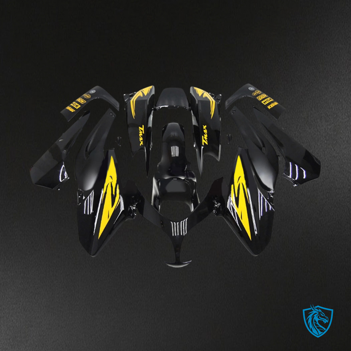 Yamaha T-Max XP500 (2008-2012) Black & Yellow Style 3 - MERGEment Motorcycle Fairings Kit