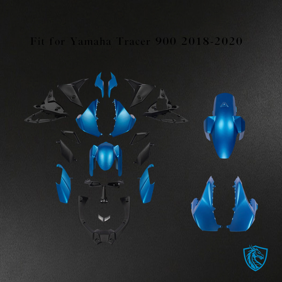 Yamaha Tracer 900 (2018-2020) White & Black GT - Custom ABS Fairing Kit