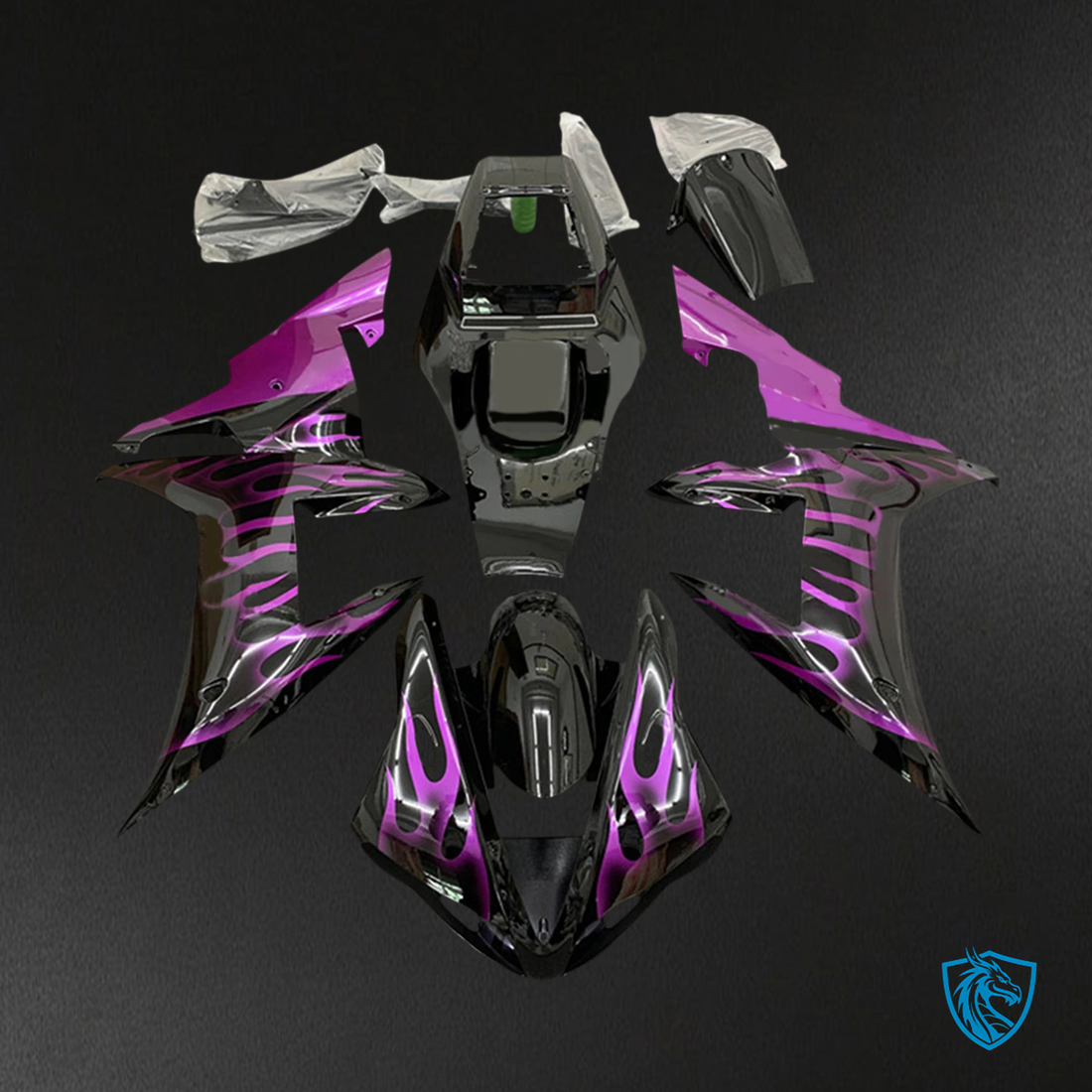 Yamaha YZF-R1 (2002-2003) Black & Purple Fairing Kit - ABS Bodywork