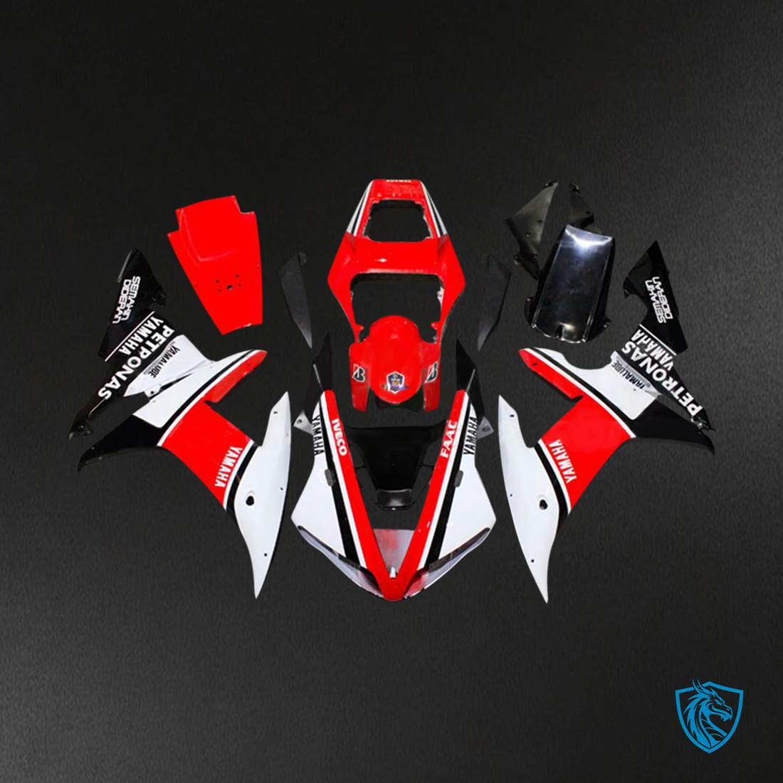 Yamaha YZF-R1 (2002-2003) Black & Red Style 4 Fairing Kit - ABS Bodywork