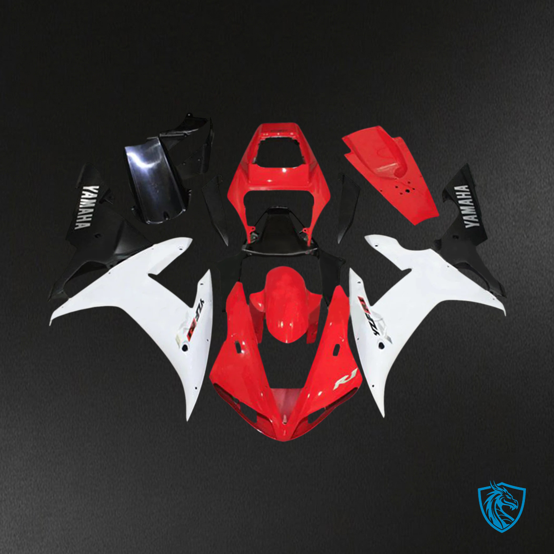 Yamaha YZF-R1 (2002-2003) Black & Red Style 5 - Custom ABS Fairing Kit