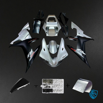 Yamaha YZF-R1 (2002-2003) Black & Silver - MERGEment Motorcycle Fairing Kit