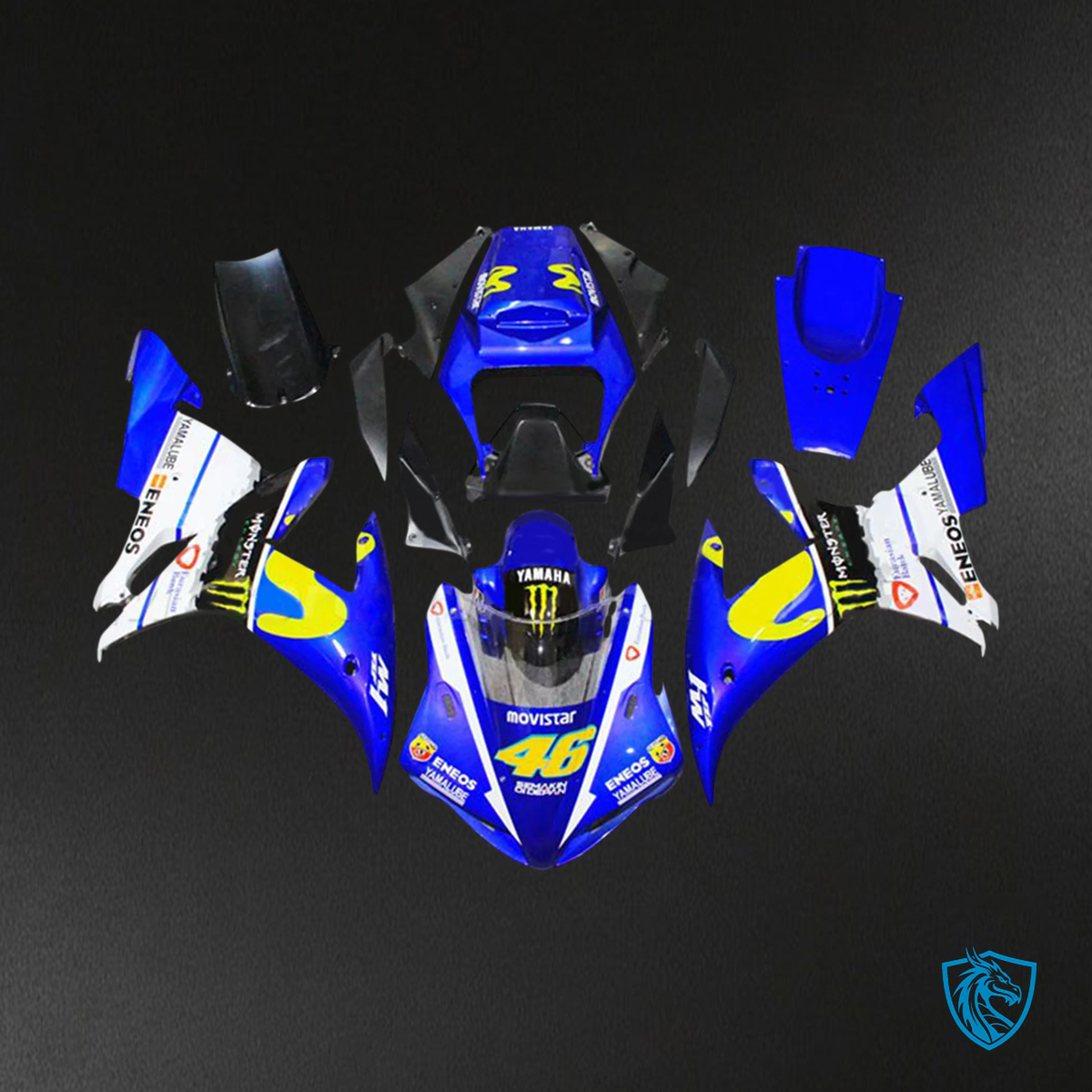 Yamaha YZF-R1 (2002-2003) Blue & Yellow - Custom ABS Fairing Kit