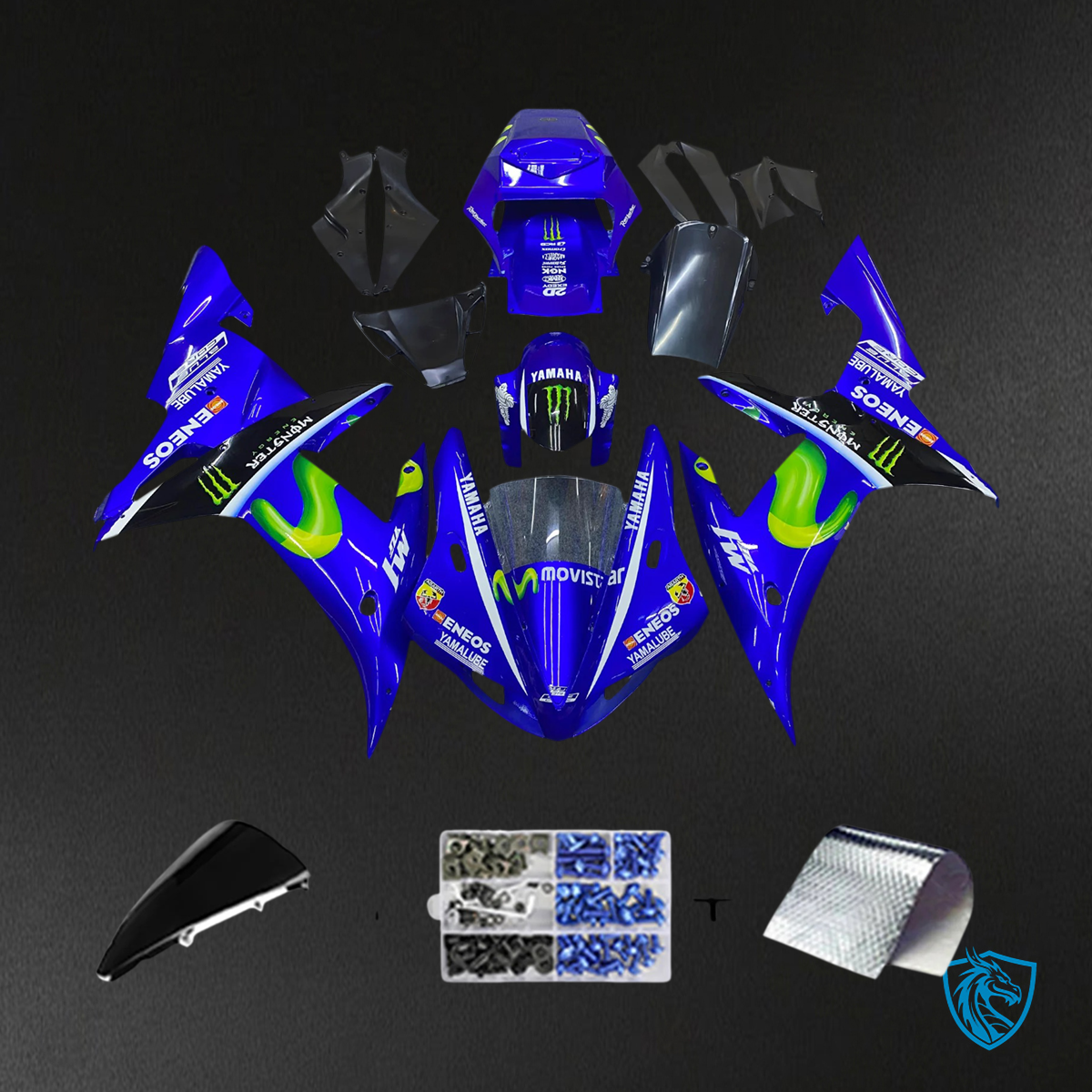 Yamaha YZF-R1 (2002-2003) Blue & Yellow Style 2 Fairing Kit - ABS Bodywork