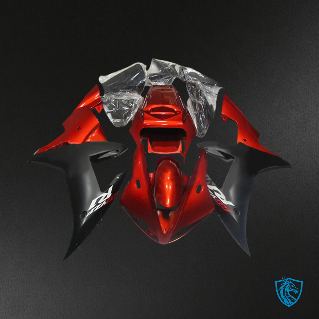 Yamaha YZF-R1 (2002-2003) Matte Black & Red Style 2 - Fairing Kit