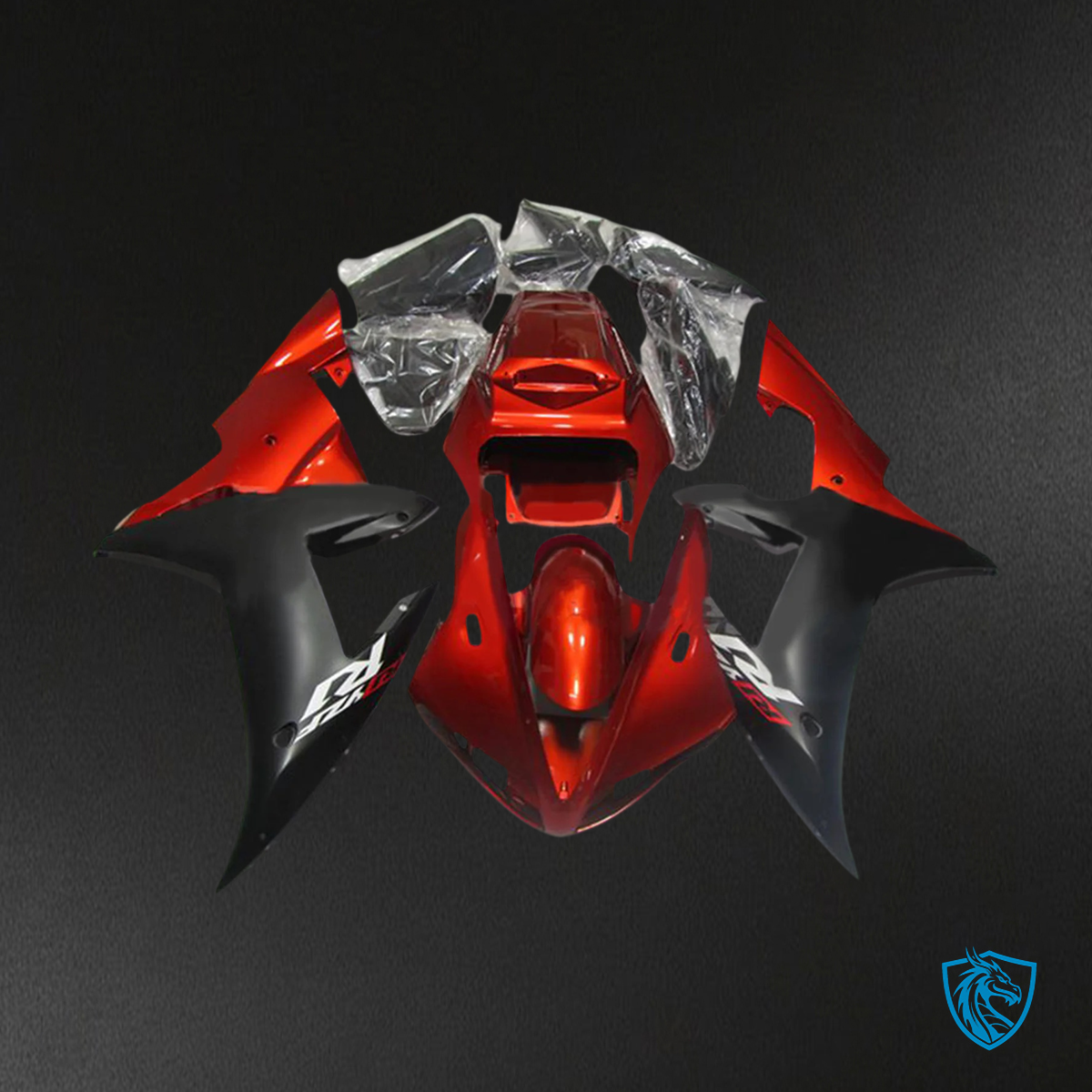Yamaha YZF-R1 (2002-2003) Matte Black & Red Style 2 - Fairing Kit