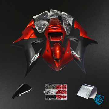 Yamaha YZF-R1 (2002-2003) Matte Black & Red Style 2 - Fairing Kit