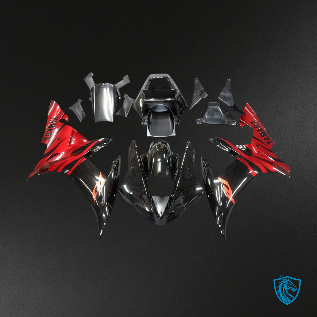 Yamaha YZF-R1 (2002-2003) Red & Black - Aftermarket Fairing Kit