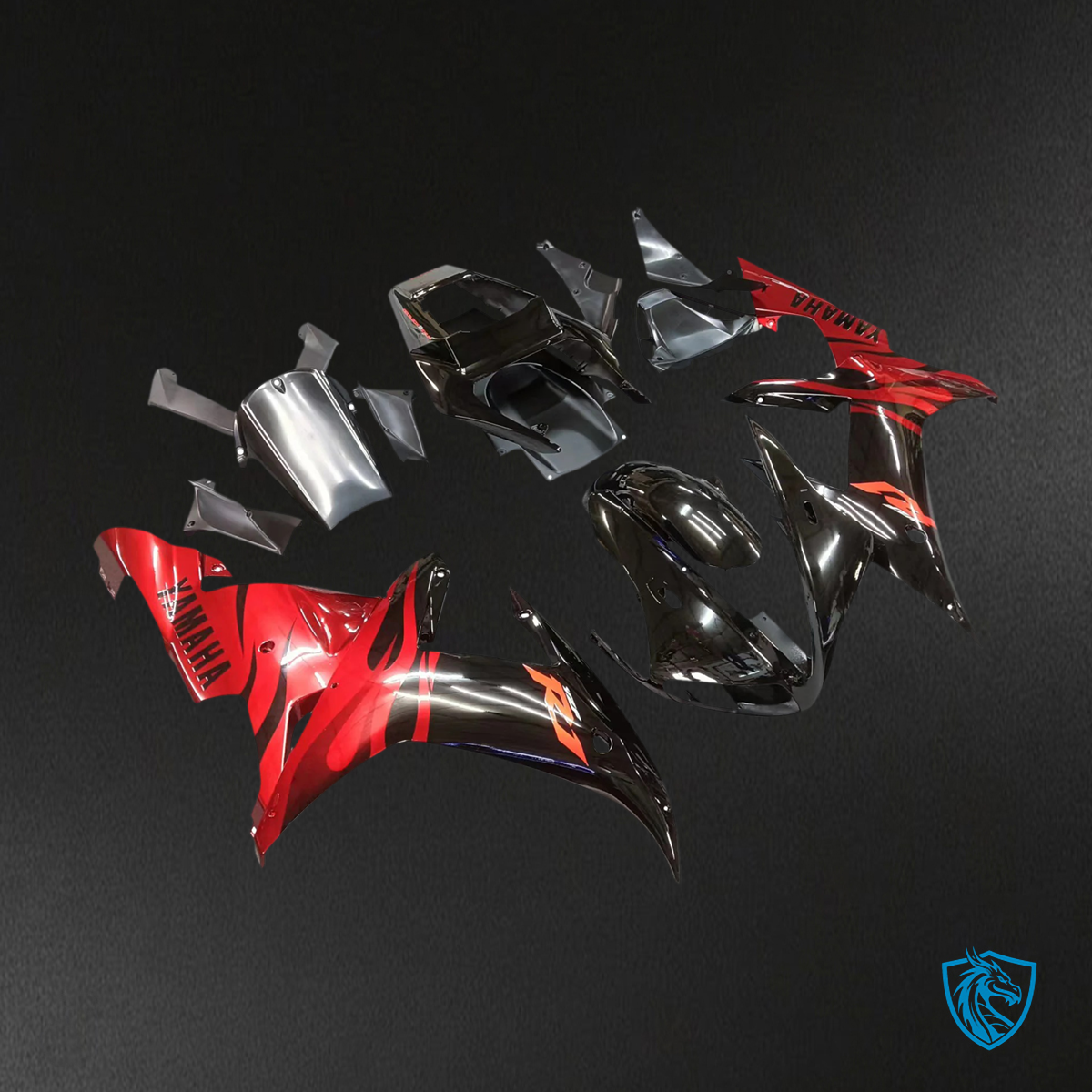 Yamaha YZF-R1 (2002-2003) Red & Black - Aftermarket Fairing Kit