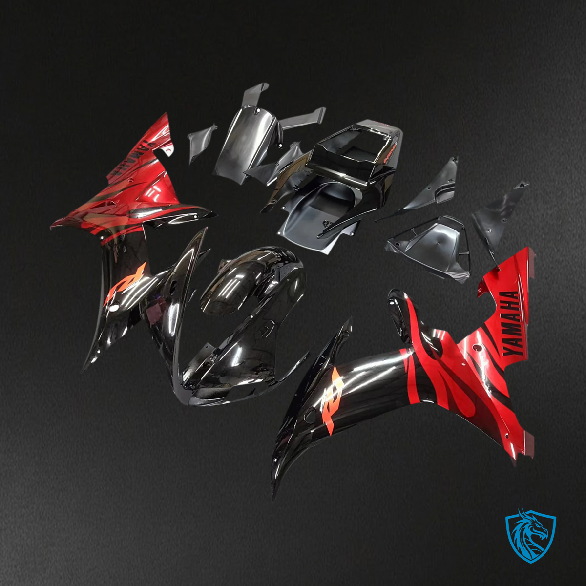 Yamaha YZF-R1 (2002-2003) Red & Black - Aftermarket Fairing Kit