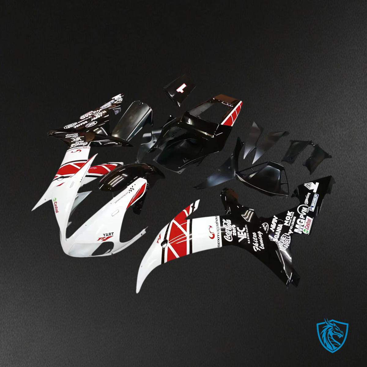 Yamaha YZF-R1 (2002-2003) Red & White Style 2 - MERGEment Fairing Kit