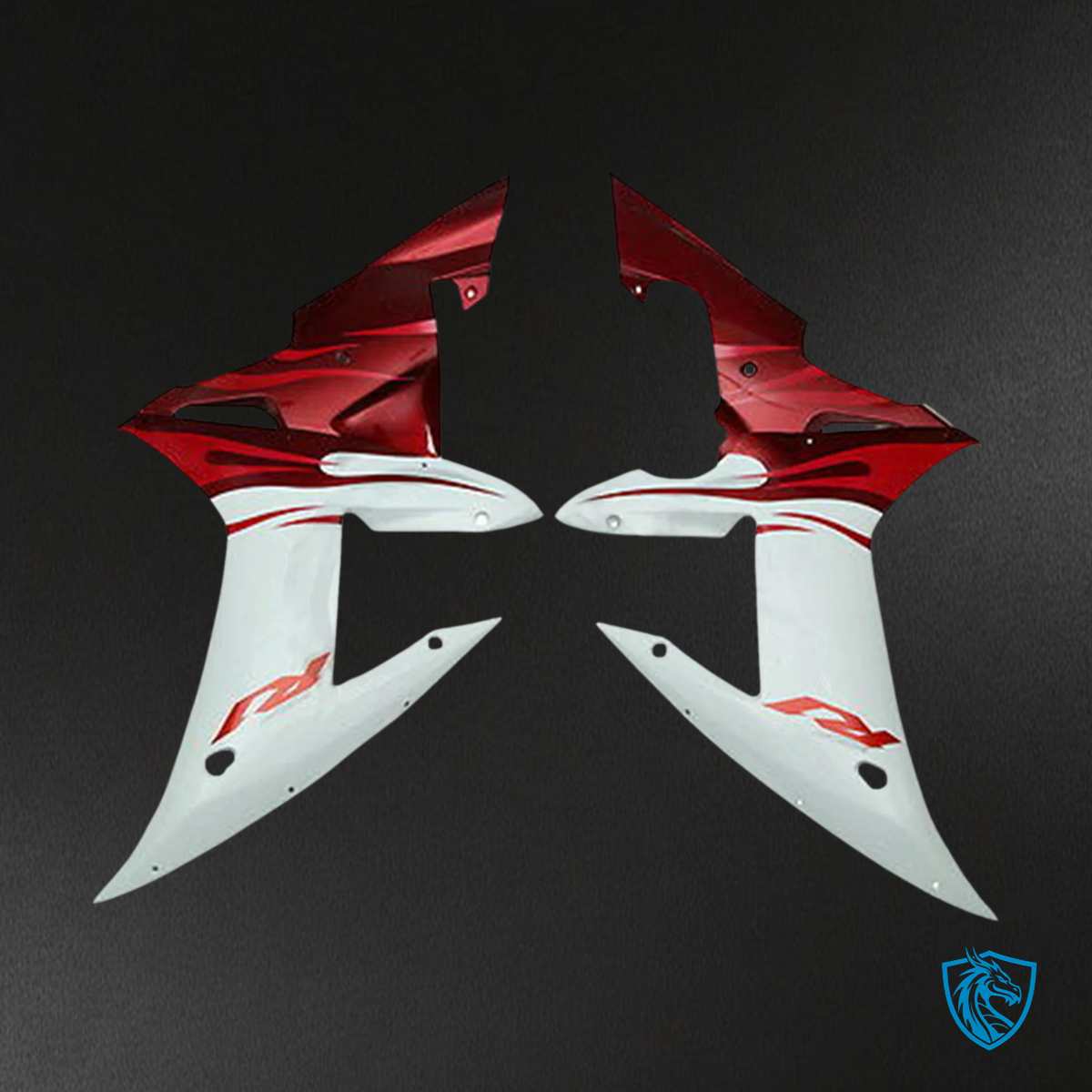 Yamaha YZF-R1 (2002-2003) White & Red - Custom ABS Fairing Kit