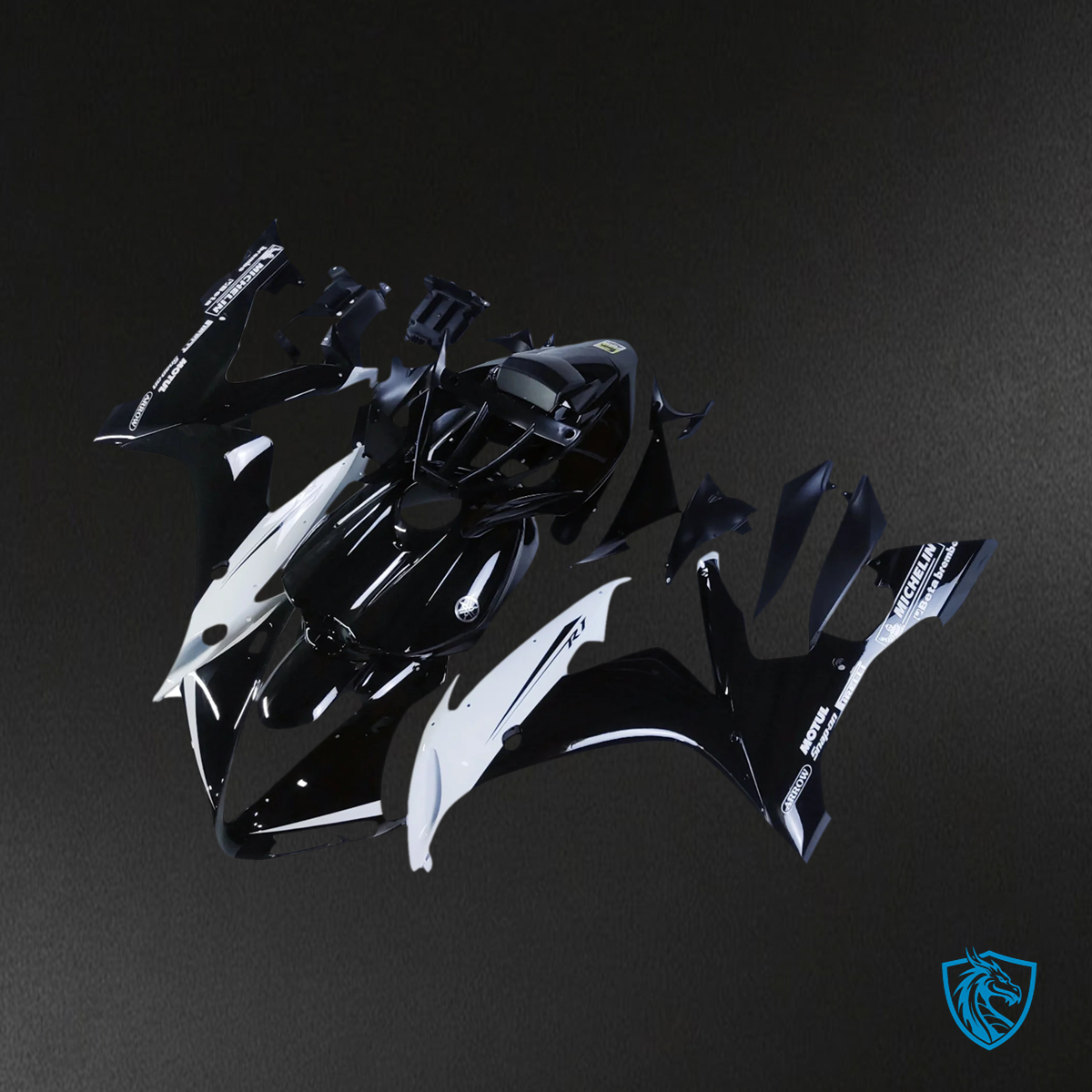 Yamaha YZF-R1 (2004-2006) Black & White Aftermarket Fairing Kit - ABS Bodywork
