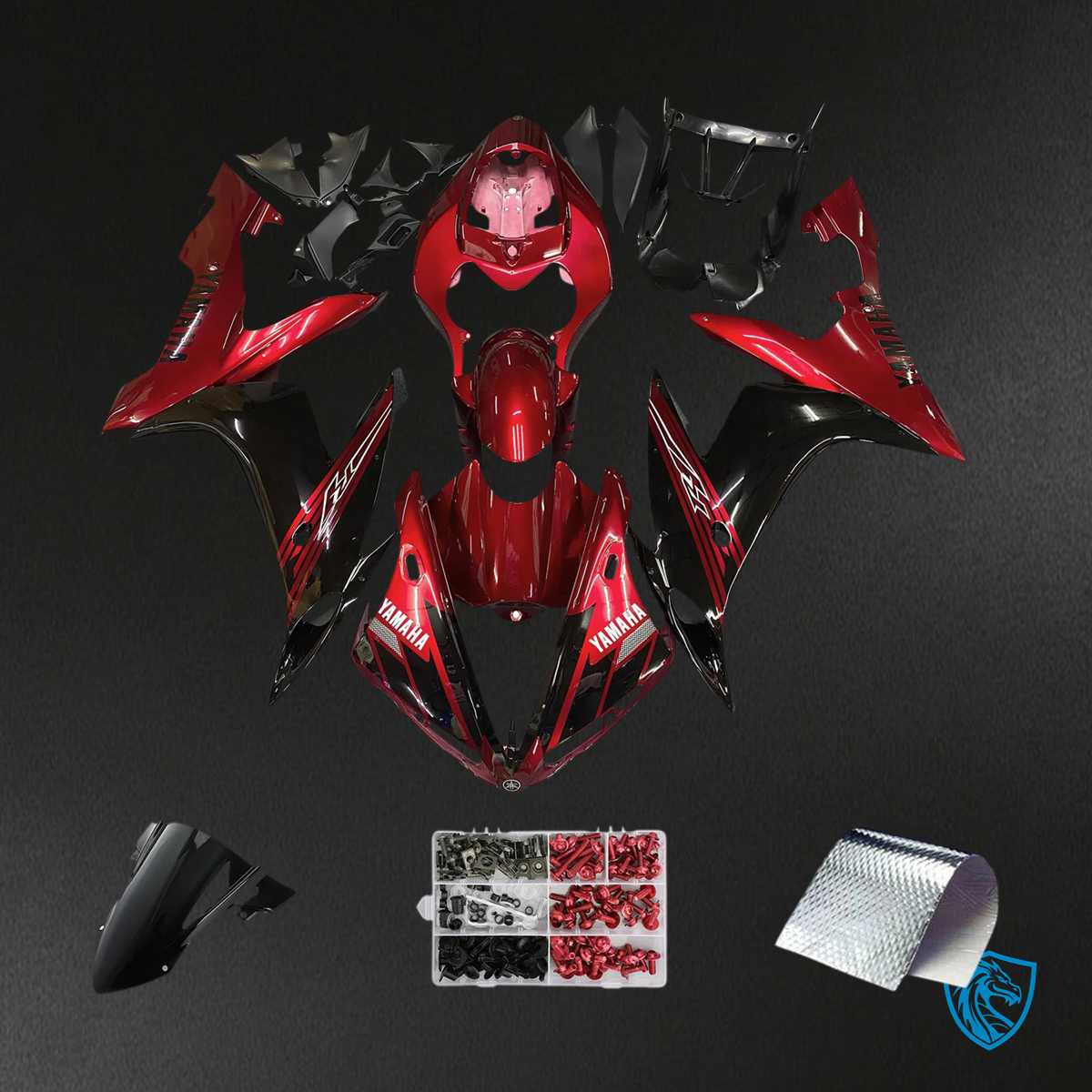 Yamaha YZF-R1 (2004-2006) Red & Black - Custom ABS Fairing Kit