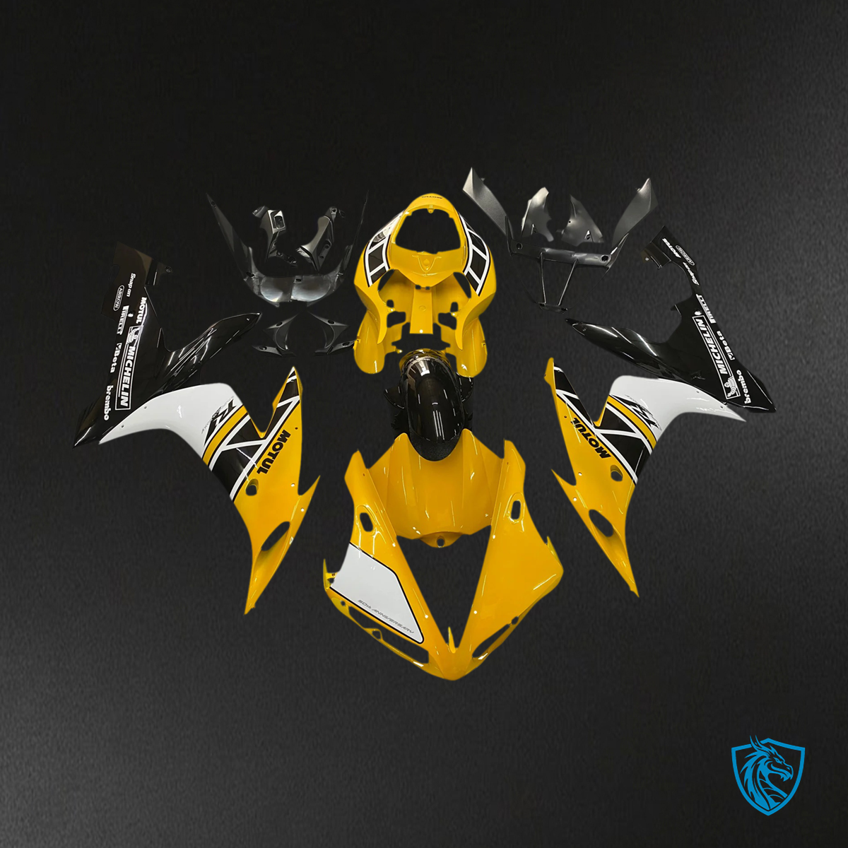 Yamaha YZF-R1 (2004-2006) Yellow & Black - Aftermarket Fairing Kit