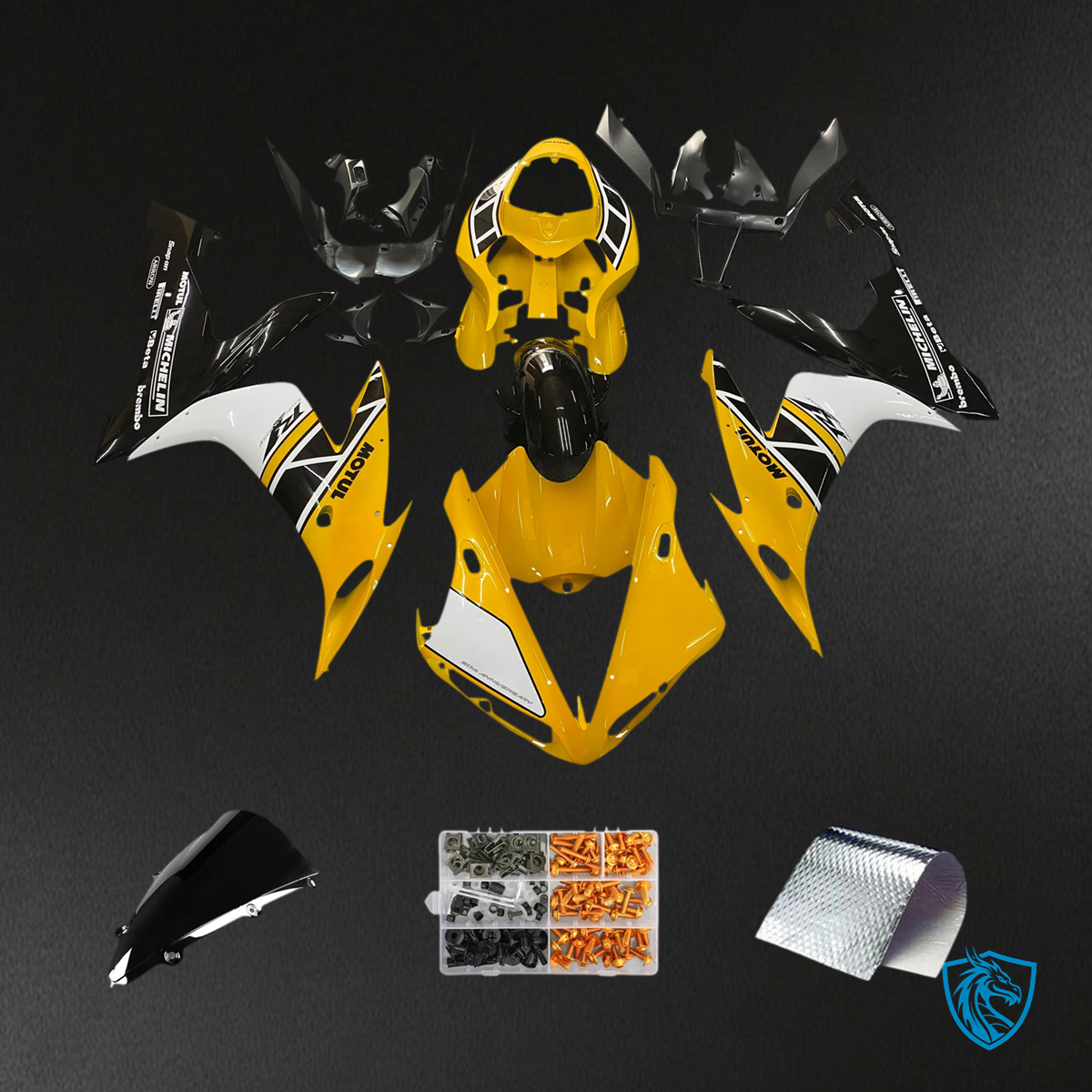 Yamaha YZF-R1 (2004-2006) Yellow & Black - Aftermarket Fairing Kit