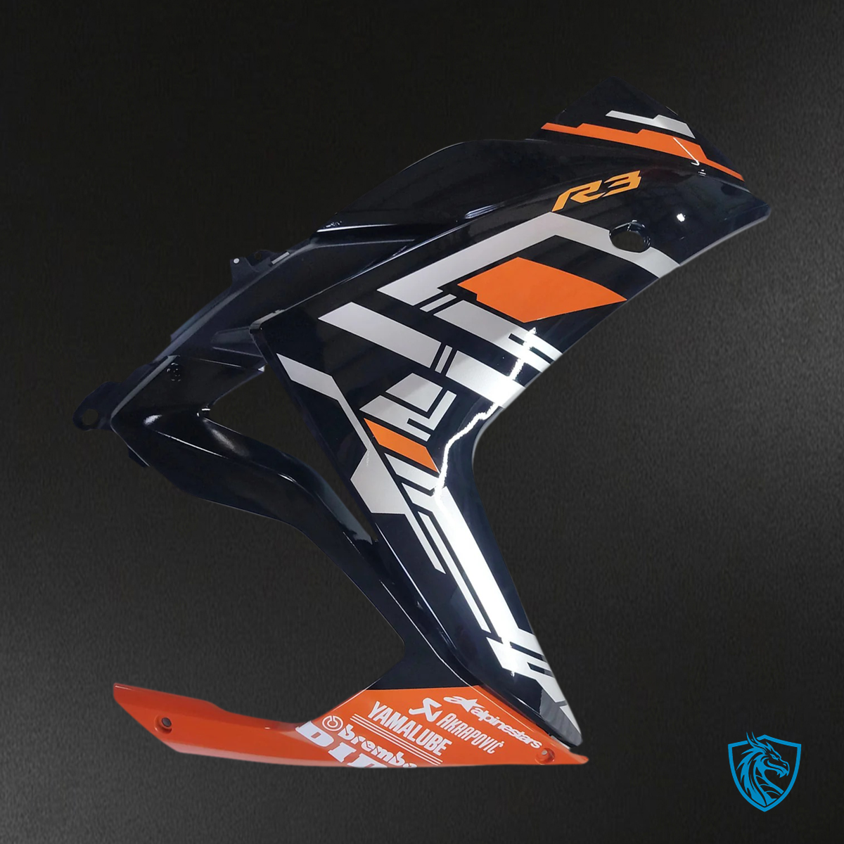 Yamaha YZF-R3 (2014-2018) R25 (2015-2017) Black & Orange - MERGEment Motorcycle Fairings Kit