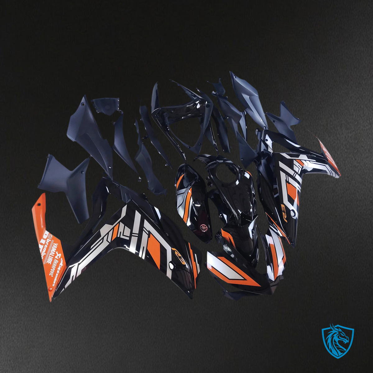 Yamaha YZF-R3 (2014-2018) R25 (2015-2017) Black & Orange - MERGEment Motorcycle Fairings Kit