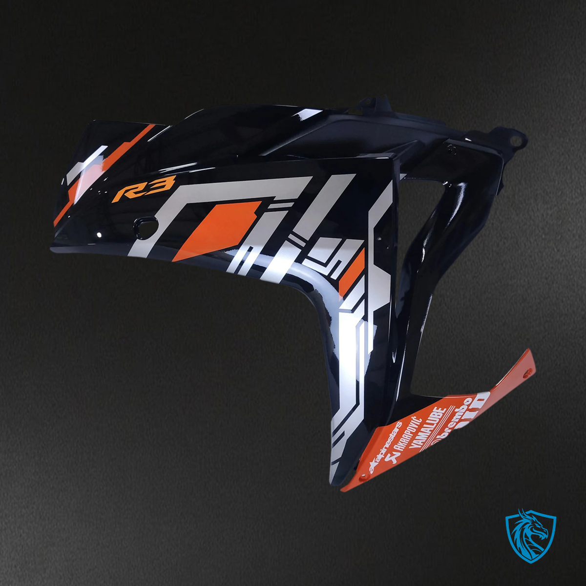 Yamaha YZF-R3 (2014-2018) R25 (2015-2017) Black & Orange - MERGEment Motorcycle Fairings Kit