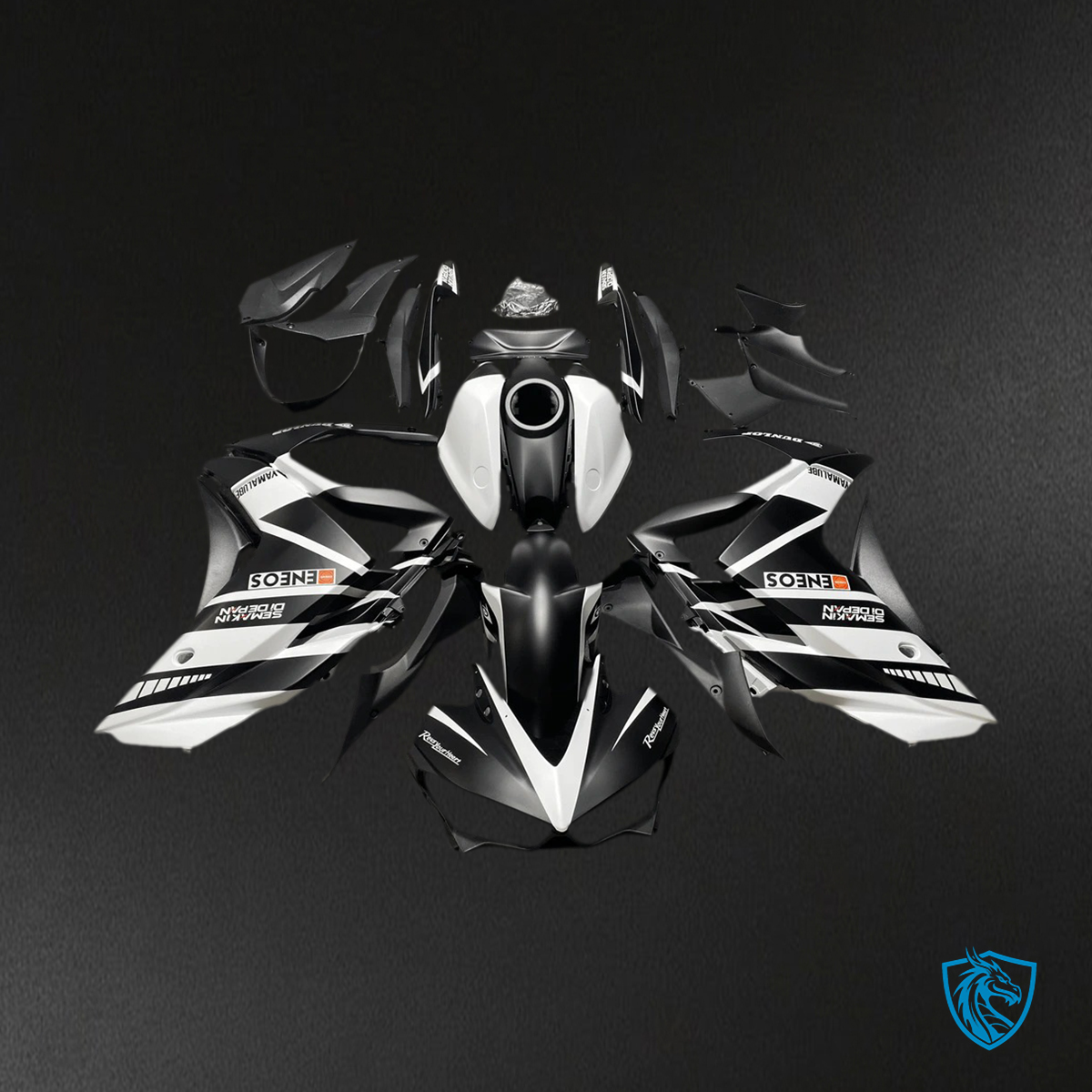 Yamaha YZF-R3 (2014-2018) R25 (2015-2017) Black & White Fairing Kit - Aftermarket ABS Bodywork