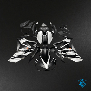 Yamaha YZF-R3 (2014-2018) R25 (2015-2017) Black & White Fairing Kit - Aftermarket ABS Bodywork