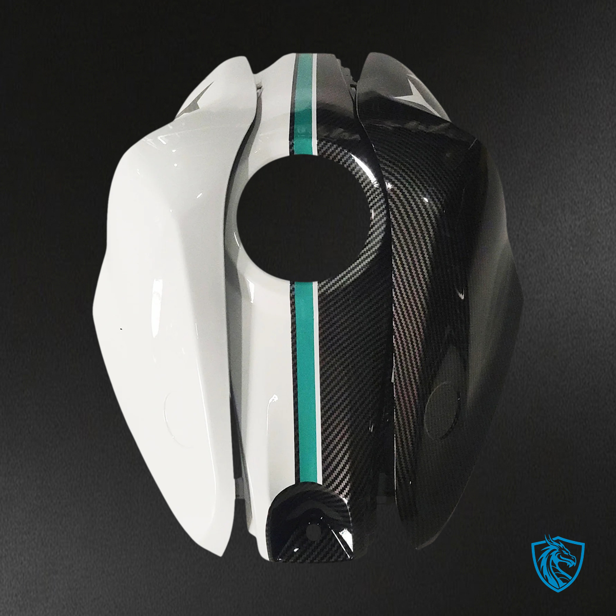 Yamaha YZF-R3 (2014-2018) R25 (2015-2017) White, Blue & Black Carbon Fiber - MERGEment Motorcycle Fairings Kit