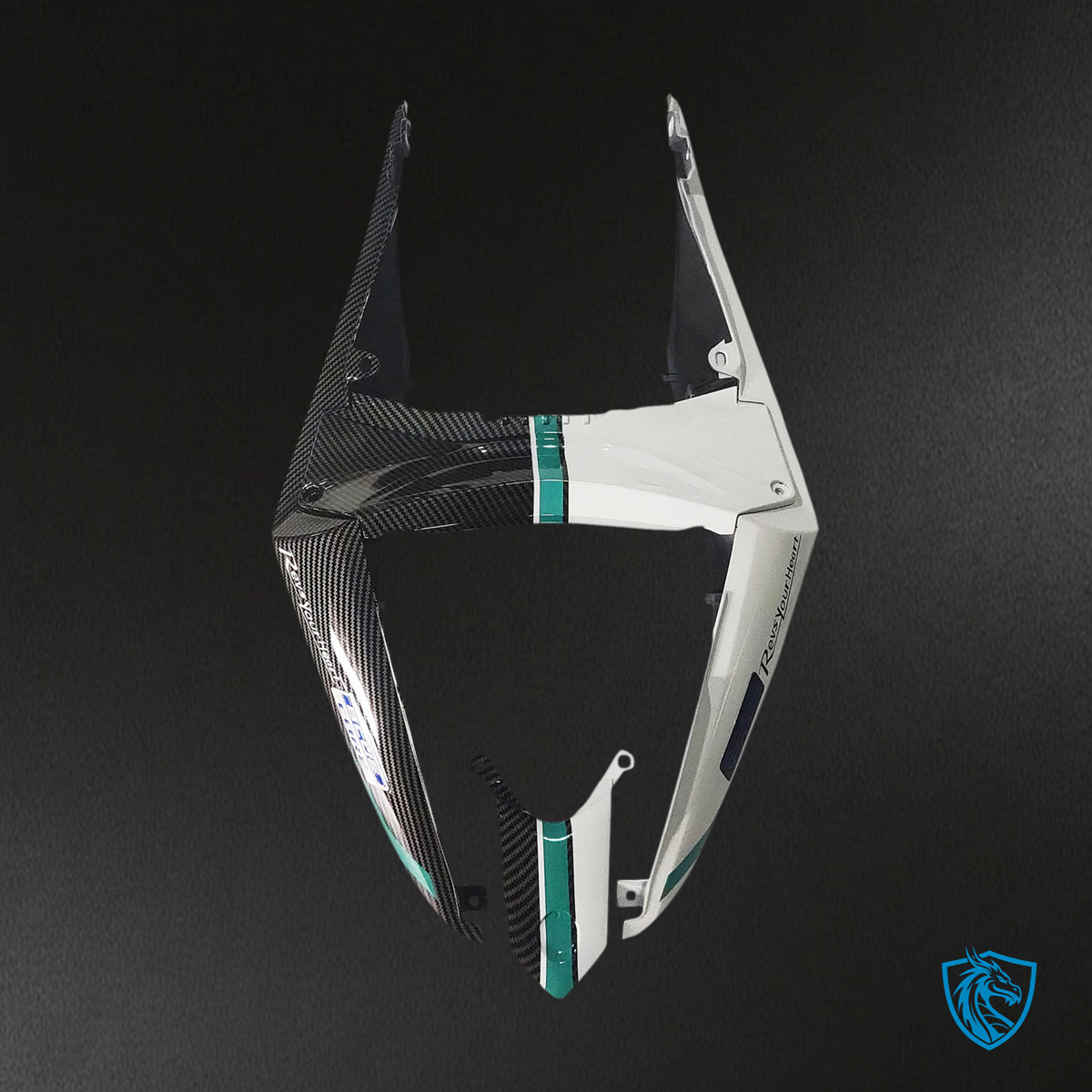 Yamaha YZF-R3 (2014-2018) R25 (2015-2017) White, Blue & Black Carbon Fiber - MERGEment Motorcycle Fairings Kit