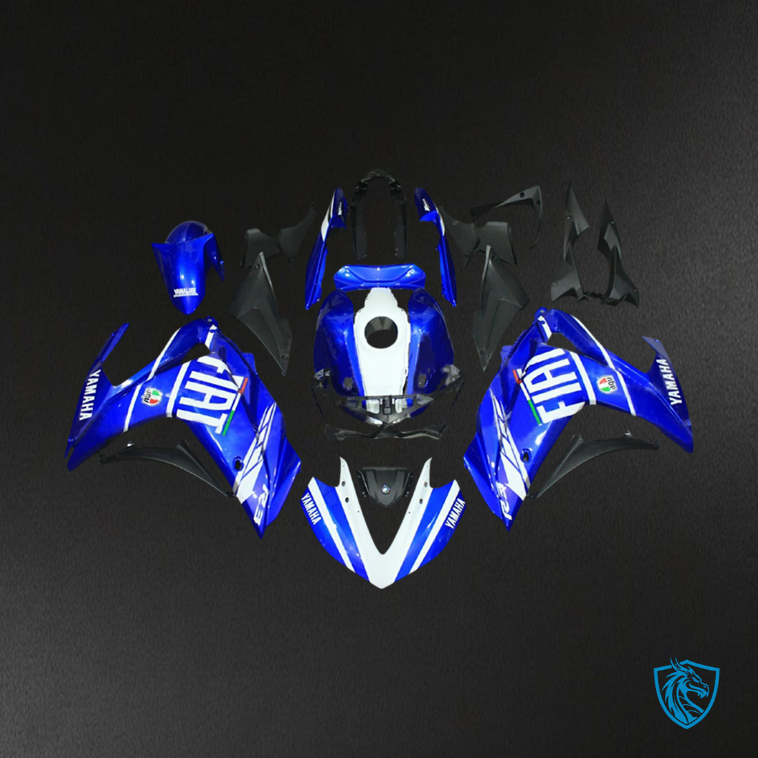 Yamaha YZF-R3 (2014-2018) R25 (2015-2017) Blue & White - Custom ABS Fairing Set