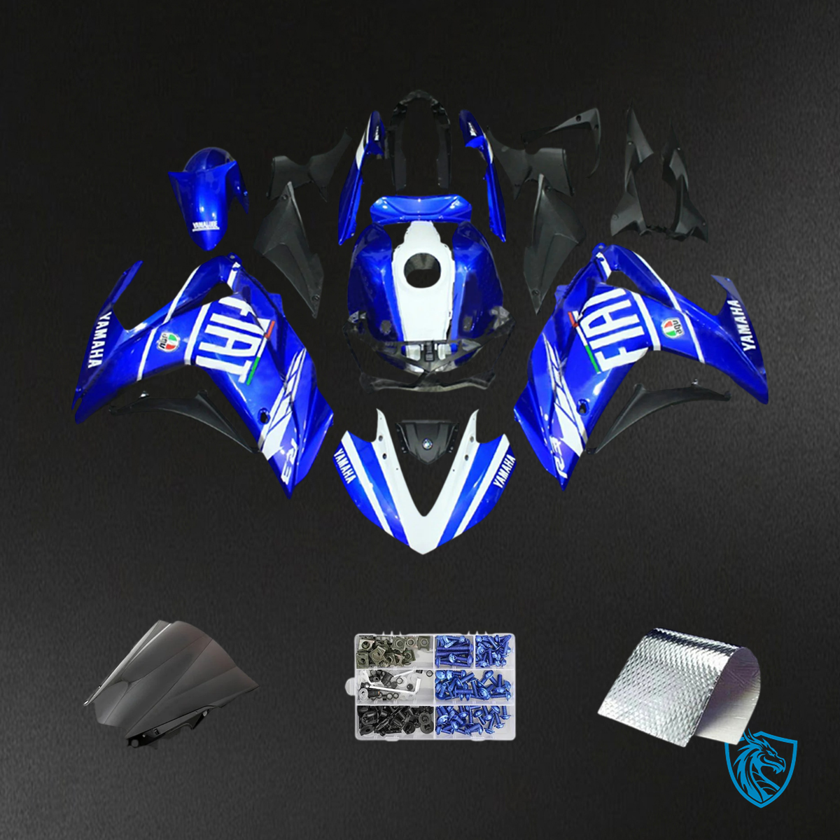 Yamaha YZF-R3 (2014-2018) R25 (2015-2017) Blue & White - Custom ABS Fairing Set